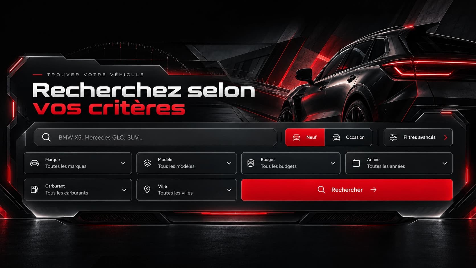 Interface de recherche MAALAL CARS